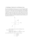 1. Schrödinger`s Equation for the Hydrogen Atom
