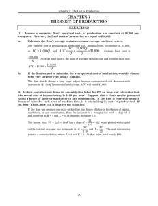 CHAPTER 7 THE COST OF PRODUCTION