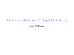 Chemistry 1000 Lecture 24: Crystal field theory