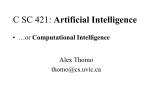 C SC 421: Artificial Intelligence