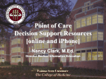 Point of Care Decision Support Resources