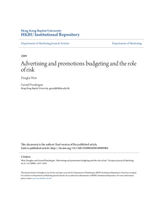 Advertising and promotions budgeting and the role of risk