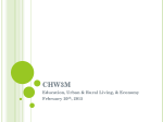 CHW3M Education, Urban Rural Living and Economy