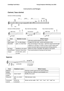 Writing for clarinet/double bass/voice