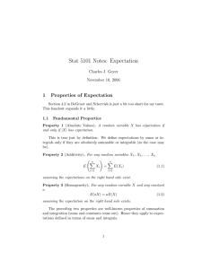 Stat 5101 Notes: Expectation