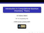 Introduction to Computational Quantum Chemistry: Theory