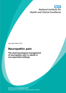 NICE CG96 - Neuropathic pain The pharmacological management