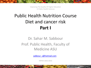 Diet and Cancer Part I