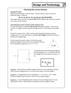 leds and resistor values