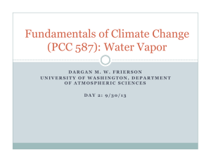 (PCC 587): Water Vapor - UW Atmospheric Sciences