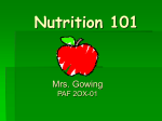 Nutrition 101 - WRDSB teachers