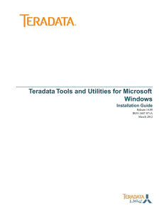 Teradata Tools and Utilities for Microsoft Windows Installation Guide