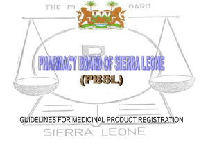 TABLE OF CONTENTS - Pharmacy Board of Sierra Leone