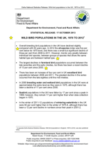Wild Bird Populations in the UK - Government Statistical Service