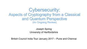 Cryptography Overview PPT - University of Hertfordshire