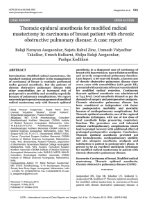 Thoracic epidural anesthesia for modified radical mastectomy in