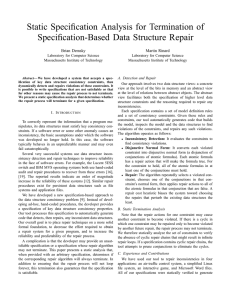 Static Specification Analysis for Termination of Specification