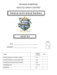 Rational and Irrational numbers revision homework File