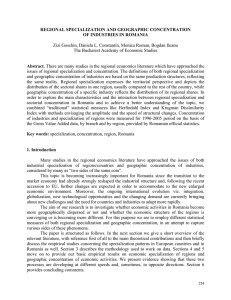 Regional Specialization and Geographic Concentration of