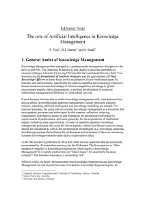 The role of Artificial Intelligence in Knowledge Management