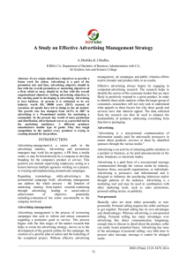 A Study on Effective Advertising Management Strategy