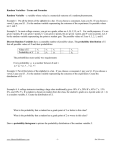 Random Variable Formulas