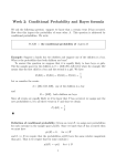 Week 2: Conditional Probability and Bayes formula