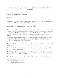 CHAPTER 5: EQUIVALENCE RELATIONS AND EQUIVALENCE