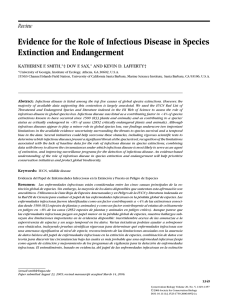 Evidence for the Role of Infectious Disease in Species Extinction