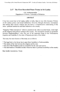 2.17 The First Recorded Peace Treaty in Sri Lanka