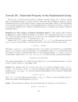 Lecture IX - Functorial Property of the Fundamental Group