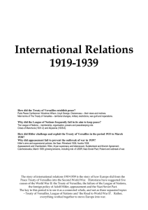 International relations 1919-1939