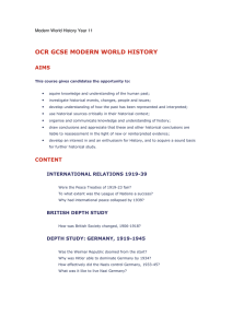 OCR GCSE MODERN WORLD HISTORY