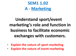 Understand sport/event marketing*s role and function in business to