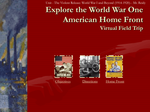 World War I Home Front - Virtual Field Trip File