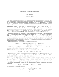 Vectors of Random Variables