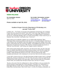 Press Release - Inside SOU - Southern Oregon University