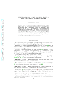 Proper actions on topological groups: Applications to quotient spaces