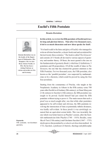 Euclid`s Fifth Postulate - Indian Academy of Sciences