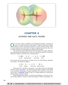 Chapter 4 Alcohols and Alkyl Halides