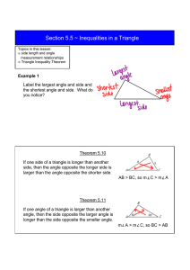 Section 5.5 ~ Inequalities in a Triangle