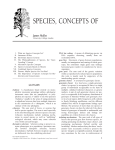 Species, concepts of. In Levin, S.A.