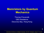 Memristors by Quantum Mechanics