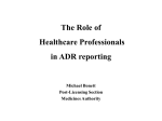 The Role of Healthcare Professionals in ADR reporting