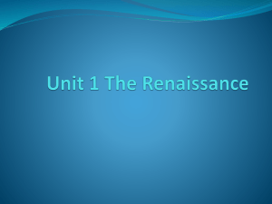 Unit 1 The Renaissance - Kenston Local Schools