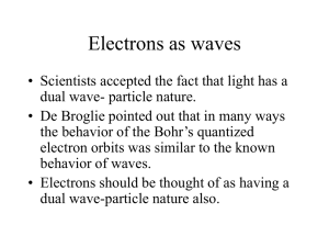 Electrons as waves