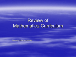 Review of Mathematics Curriculum