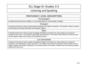 ELL Stage III: Grades 3-5