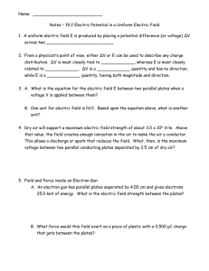 Name: Notes – 19.2 Electric Potential in a Uniform Electric Field 1. A