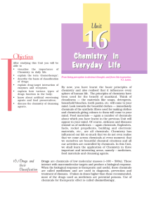 Chemistry in Everyday Life Chemistry in Everyday Life